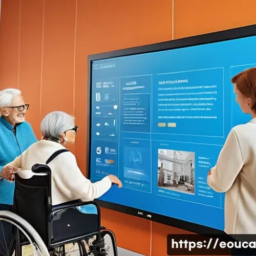 Home 30 디자인 사고의 윤리적 고려사항 - A diverse group of people including elderly, visually impaired, and wheelchair users engaging with a...