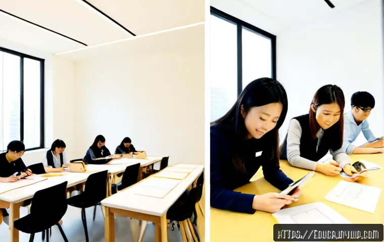 Home 17 디자인 사고 교육의 전통적 방법과 현대적 방법 비교 - Photorealistic side-by-side comparison of traditional and modern design thinking education in one sp...
